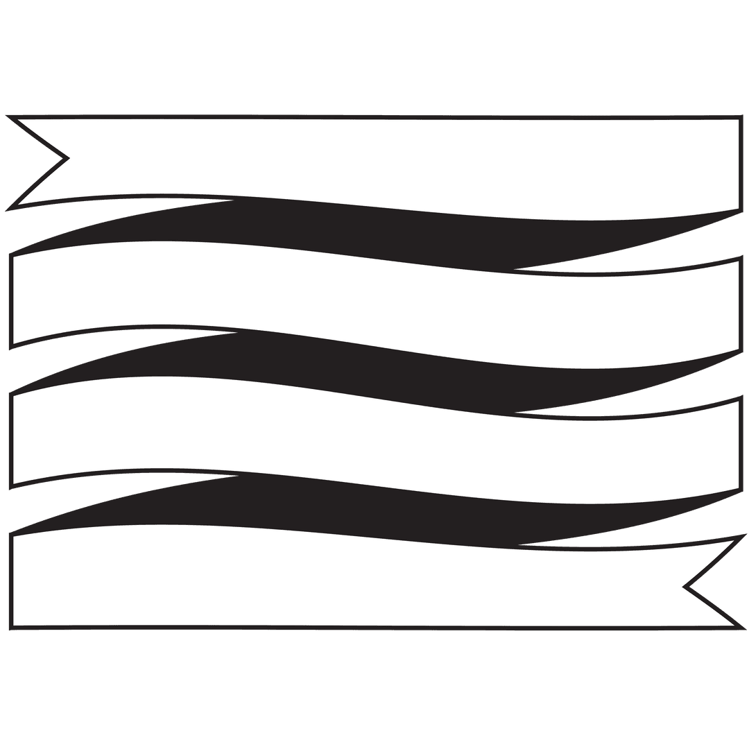 White Ribbon Illustration with Copy Space on Transparent Background