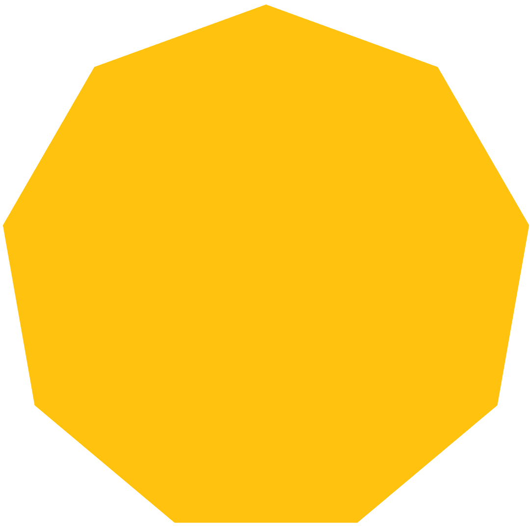 Yellow Octagon Shape on Transparent Background Vector