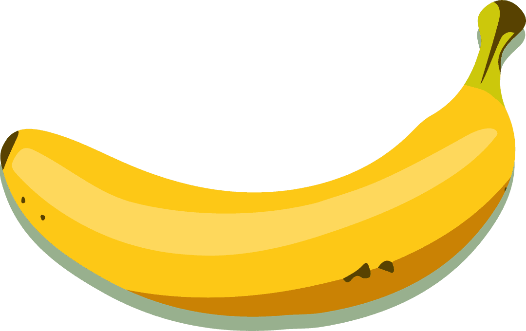 Ripe Banana Vector Illustration on Transparent Background