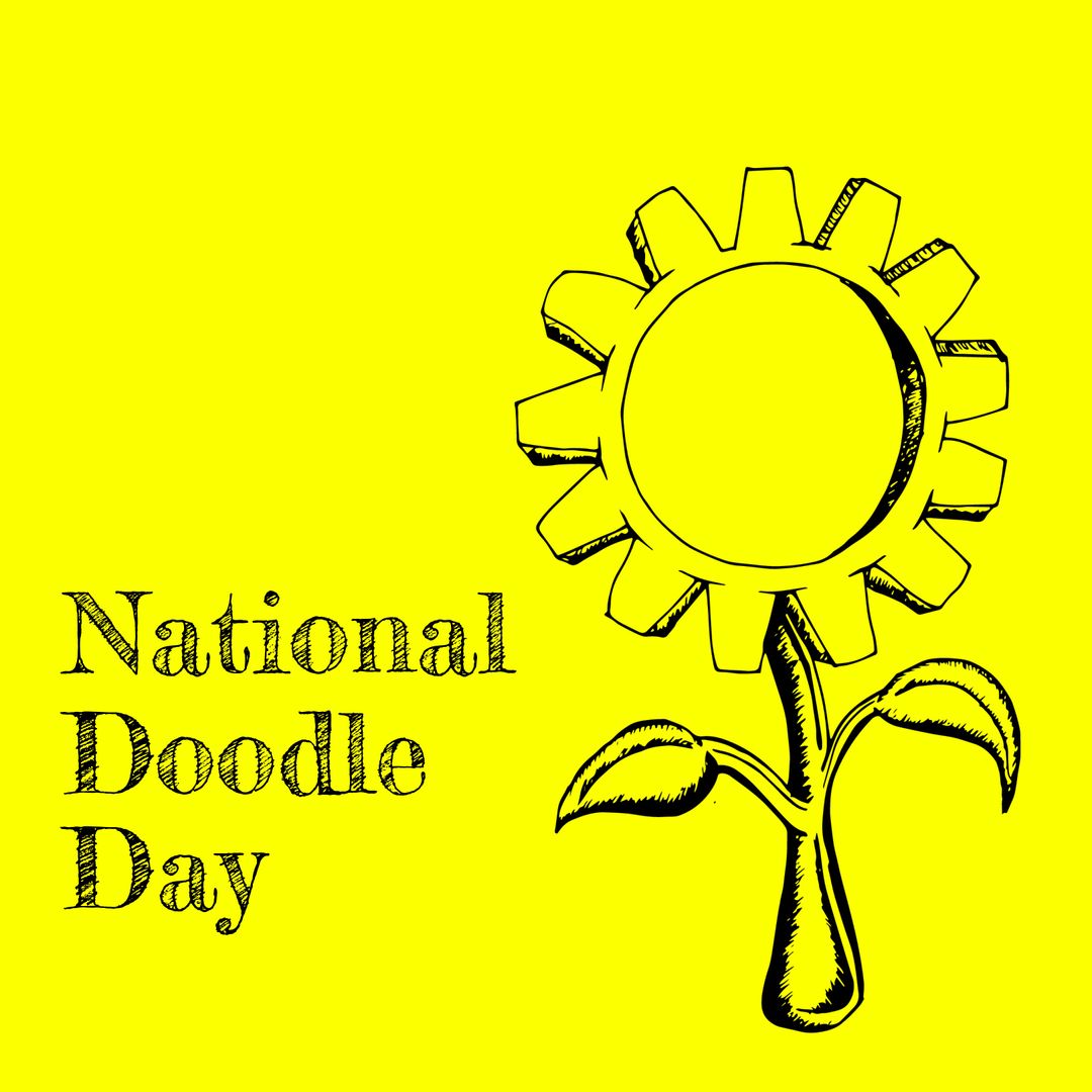 Sunflower Vector Art Celebrating National Doodle Day