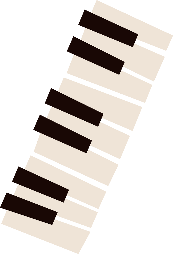 Floating Piano Keys on Transparent Background Creative Digital Art