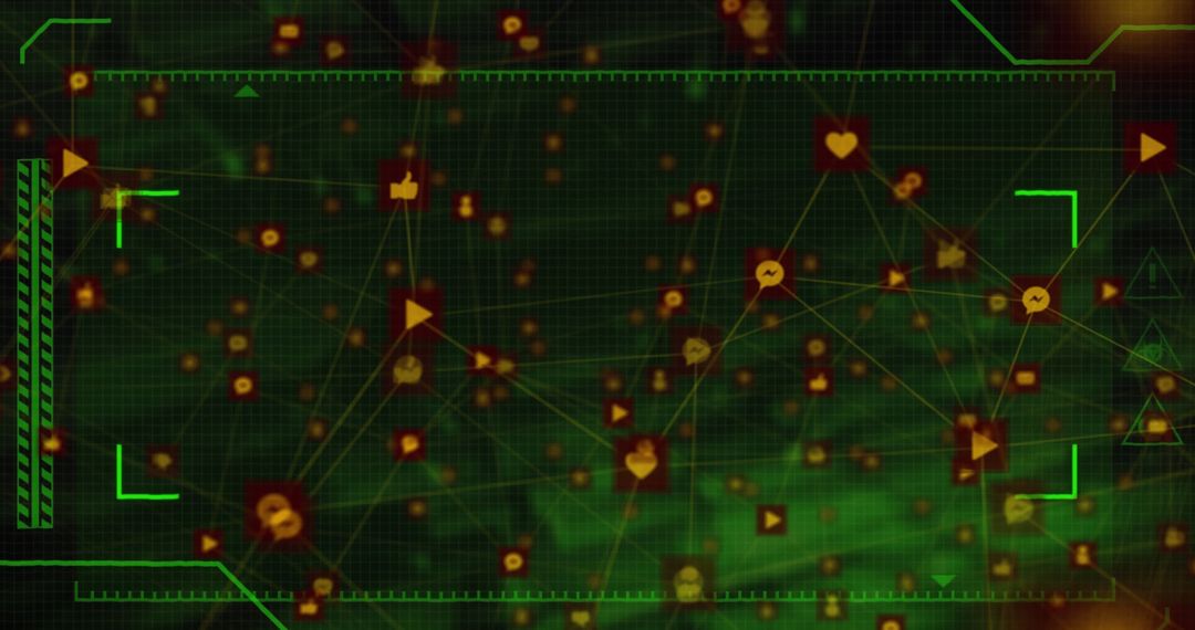 Digital Network Background with Social Media Connect Symbols