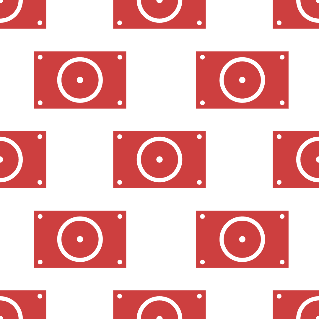 Red Rectangular Plate Repeated on Transparent Background