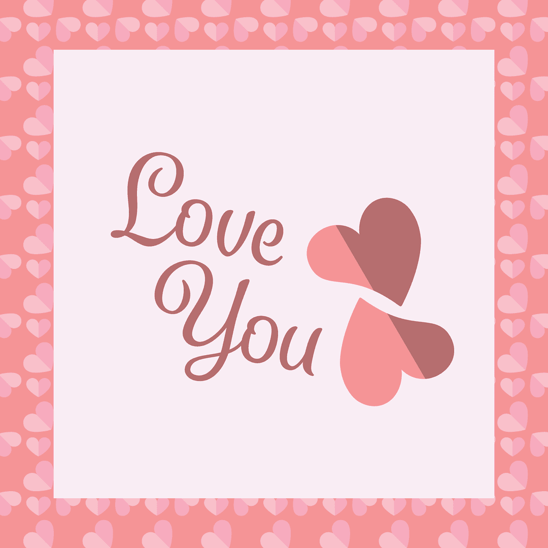 Transparent Heart Design with Love You Text for Romantic Projects
