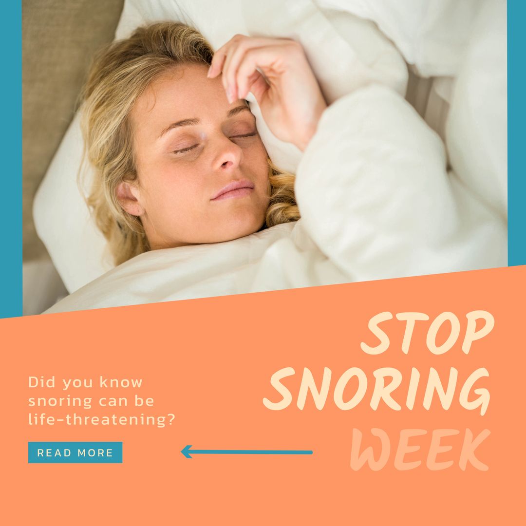 Promoting Awareness During Stop Snoring Week: Sleeping Woman Highlight - Download Free Stock Templates Pikwizard.com