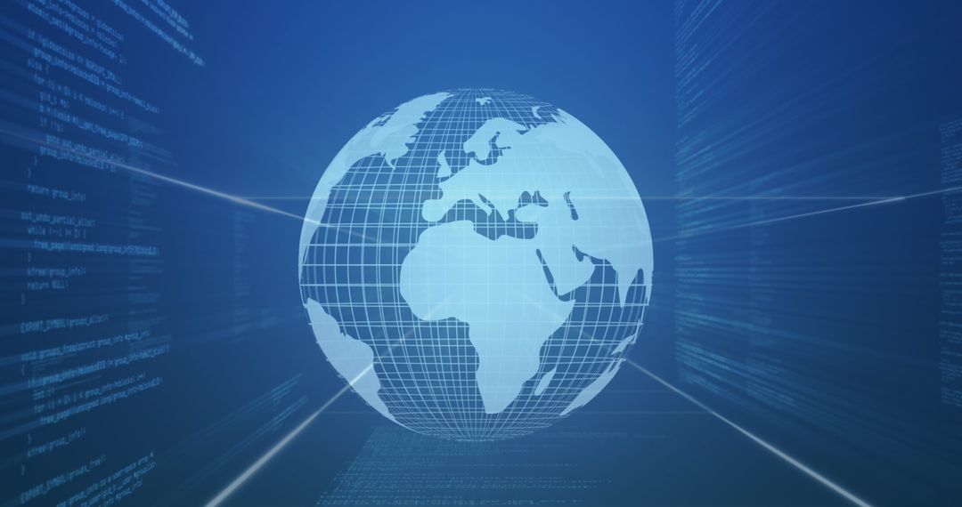 Digital Scrolling Master Loop of Grid Globe Circle Corporate Technology