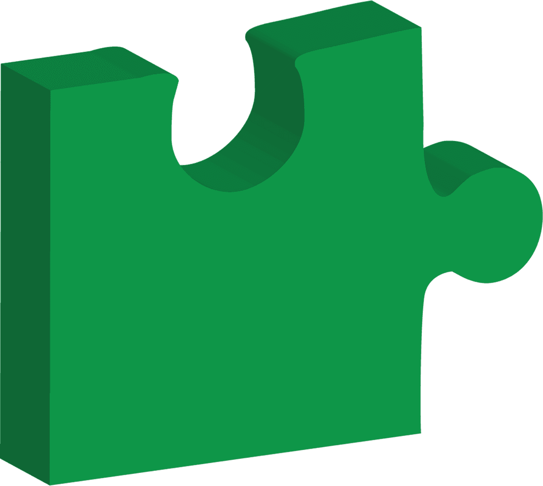 Green Puzzle Element Vector on Transparent Background