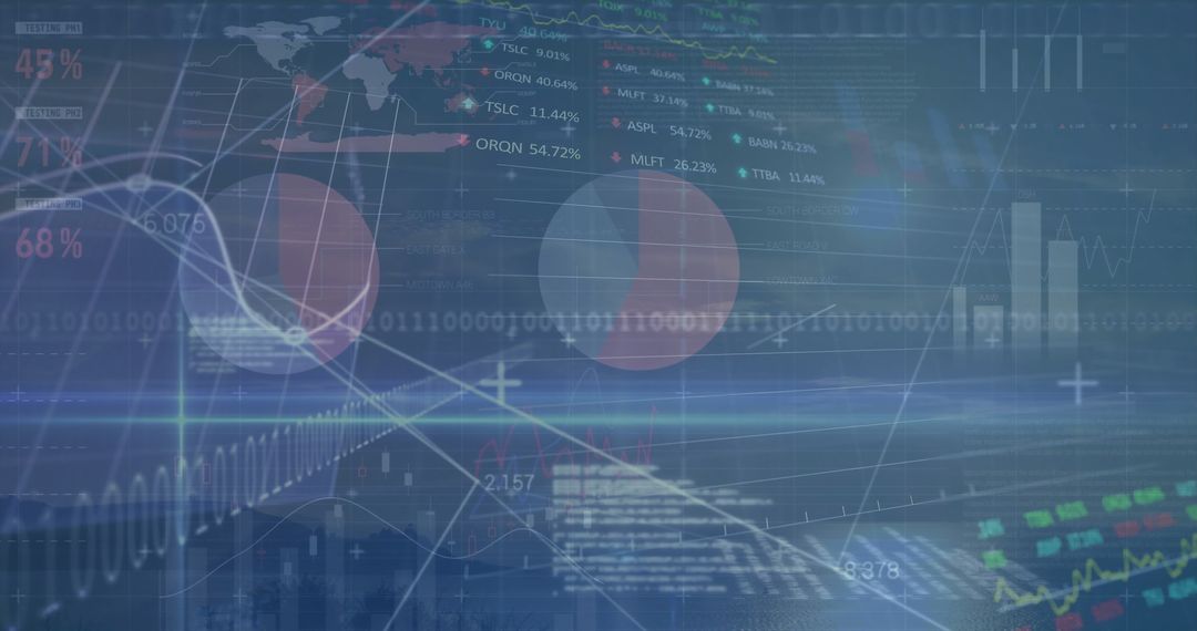 Abstract Dashboard with Futuristic Data Visualizations and Charts