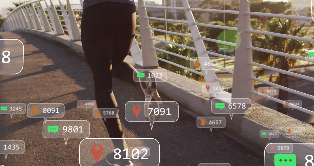 Digital Footstep Tracking - African American Man Running