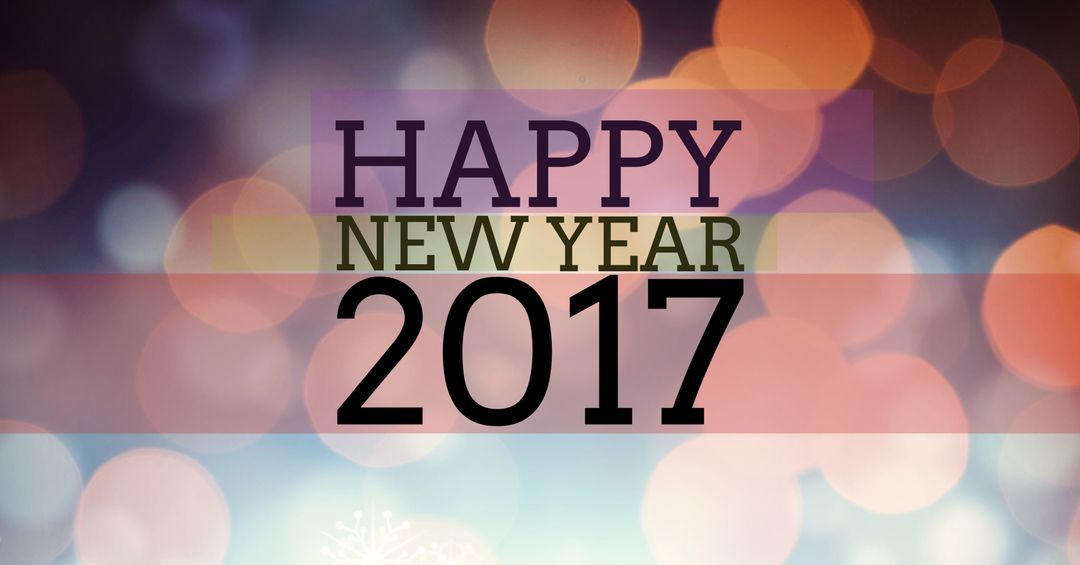 Festive Happy New Year 2017 With Bokeh Lights