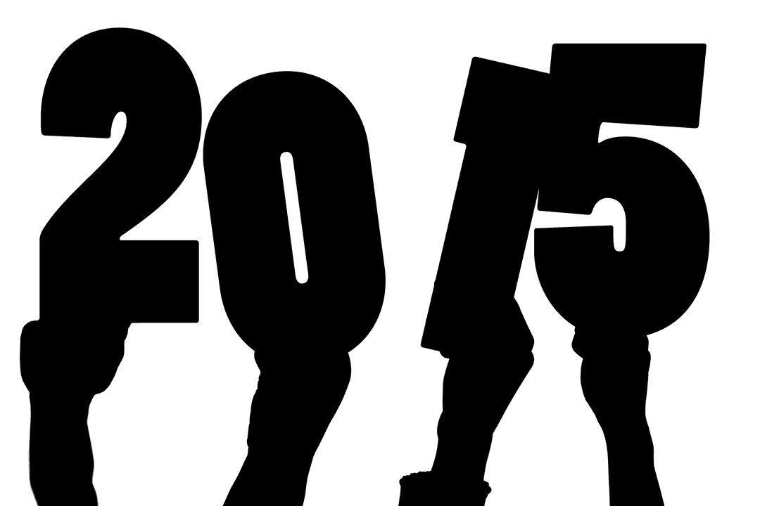 Hands Holding 2015 Text on Transparent Background Illustration