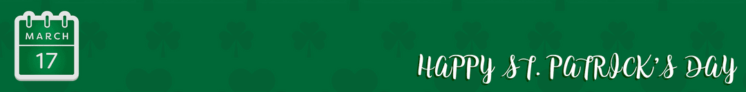 Transparent St. Patrick's Day Banner with Clovers and Calendar Icon