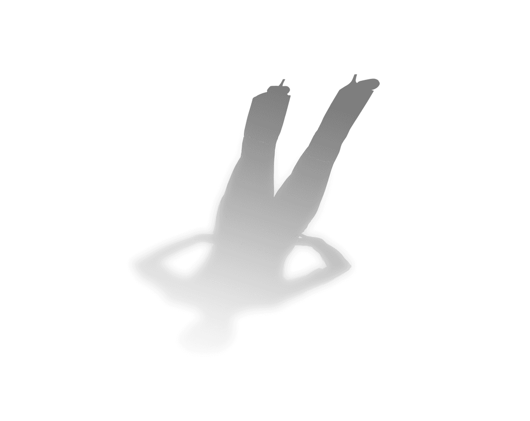 Elegant Transparent Human Shadow Silhouette on Plain Background