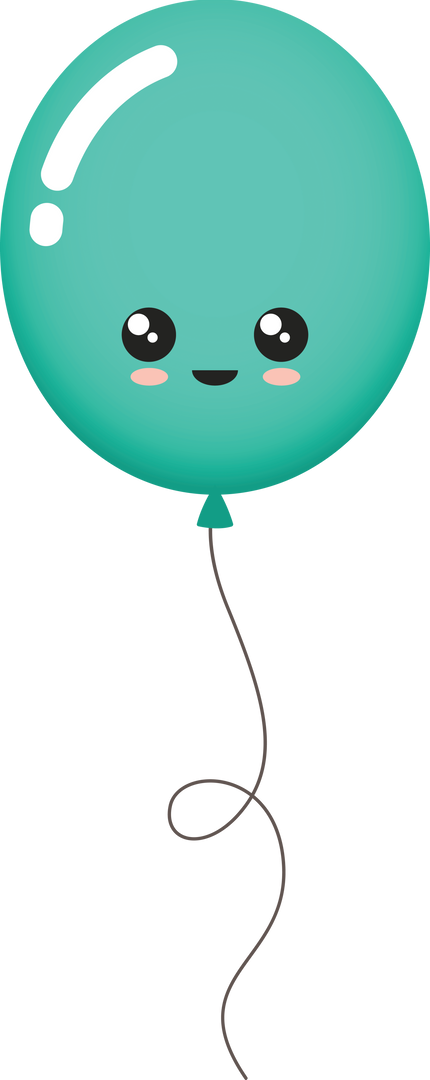 Blue Party Balloon with Happy Face Isolated on Transparent Background - Download Free Stock Images Pikwizard.com