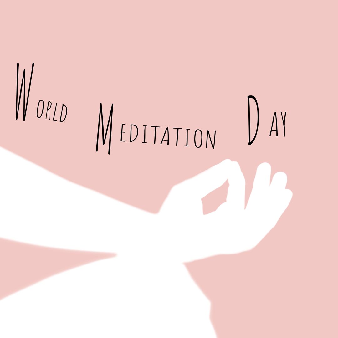 Mindful Meditation Gesture with Calming Pink Background