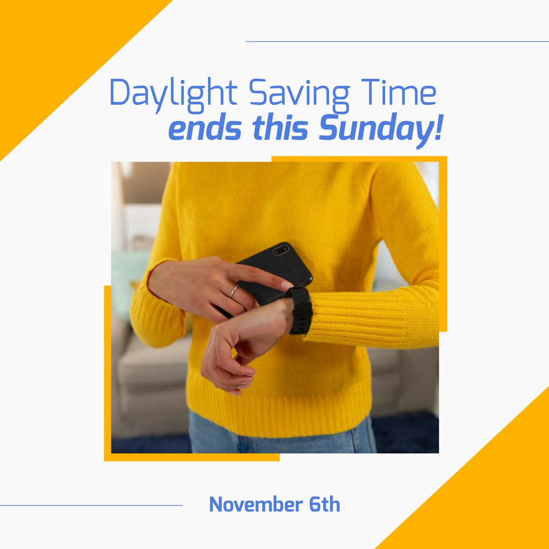 Daylight Saving Time Reminder with Woman Checking Watch