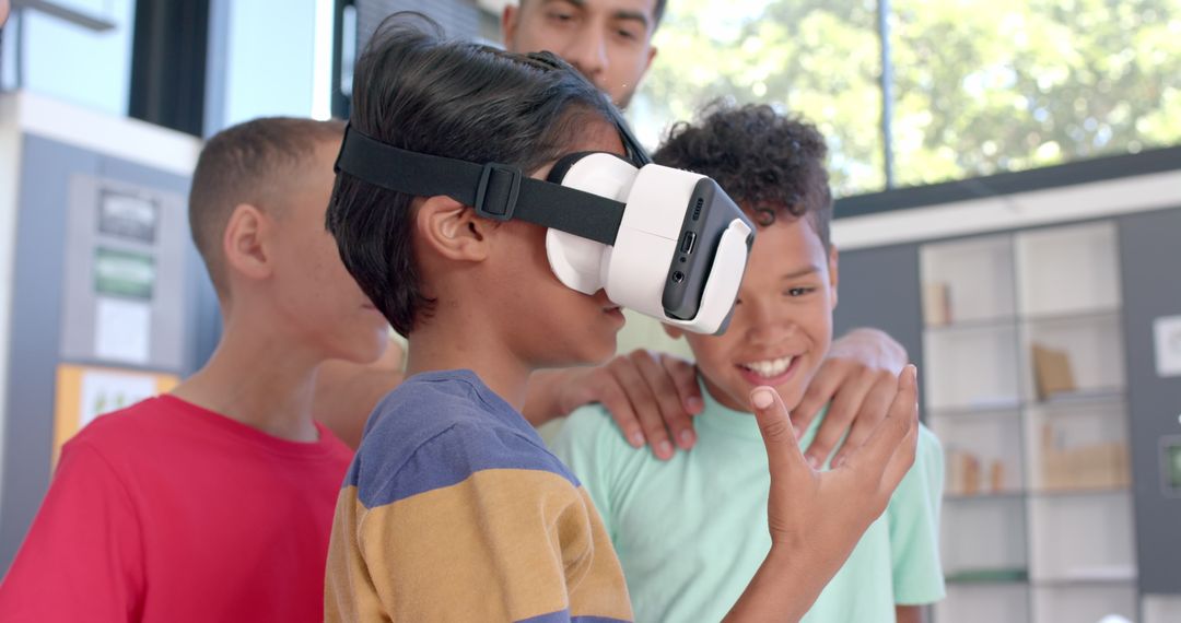 Children Engaging with Virtual Reality in Classroom Setting