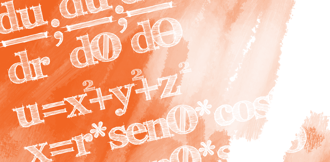 Vanishing Equations on Orange Transparent Background Illustration