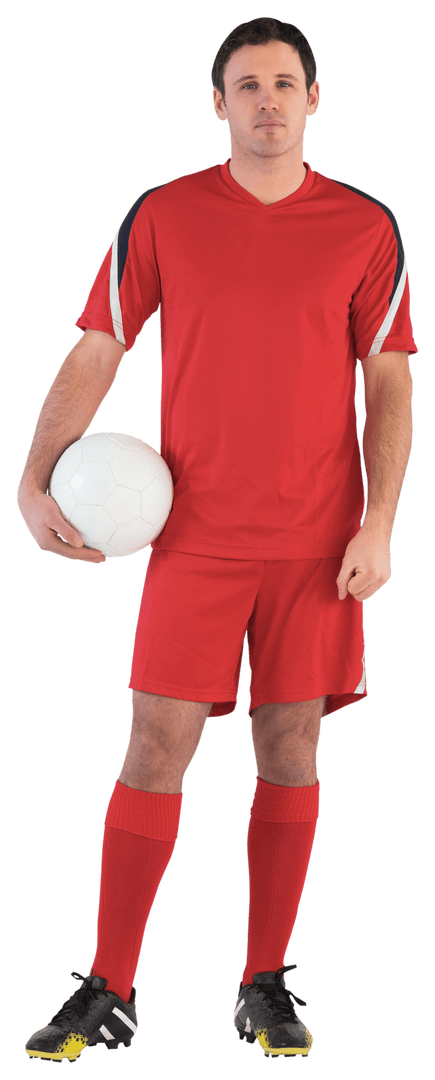 Transparent Football Player Standing With Ball