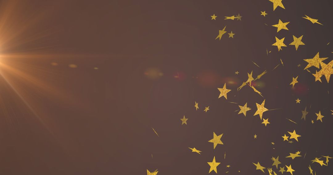 Gold Stars on Dark Compilation with Radiant Planet Glow