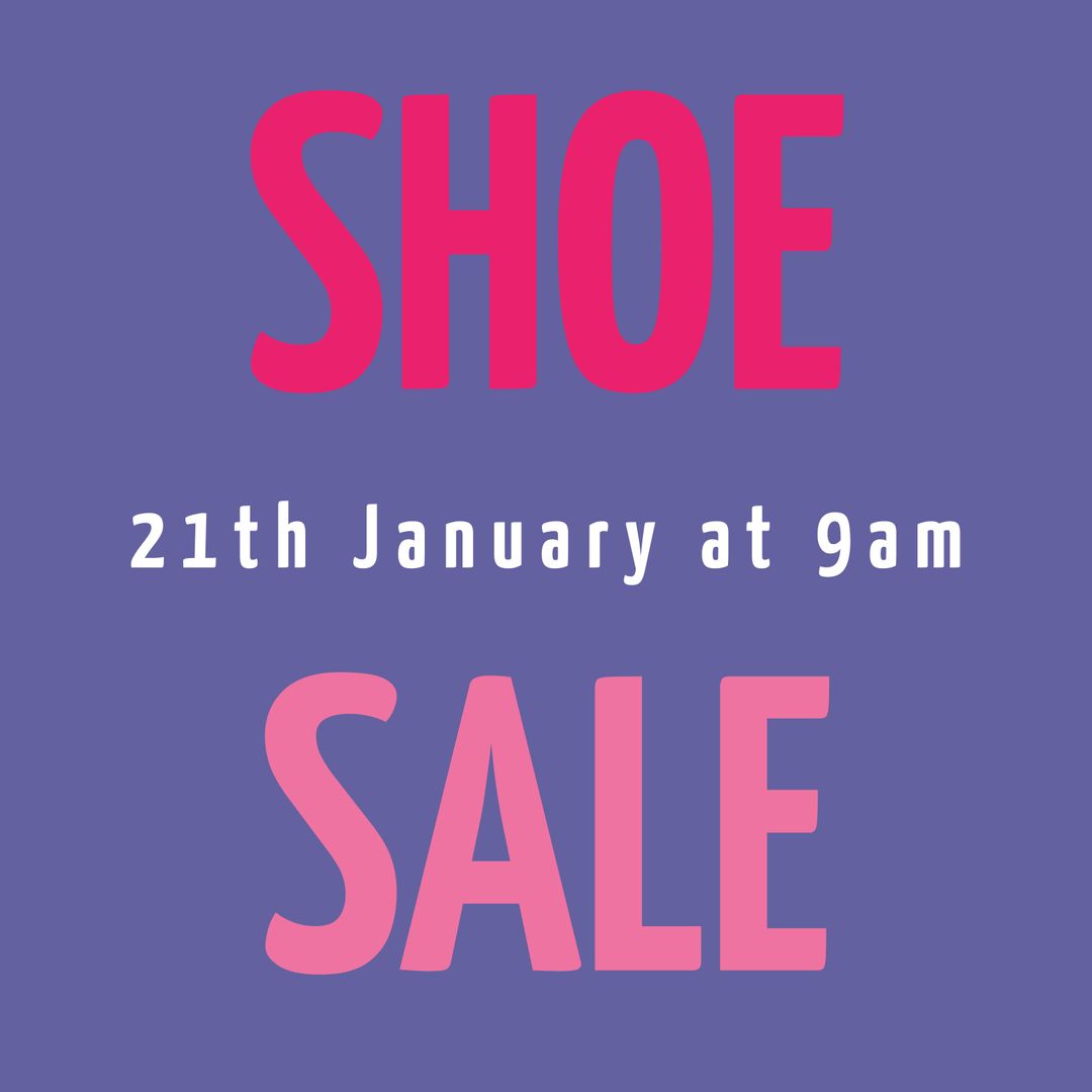 Shoe Sale Announcement with Bold Letters on Purple Background - Download Free Stock Templates Pikwizard.com