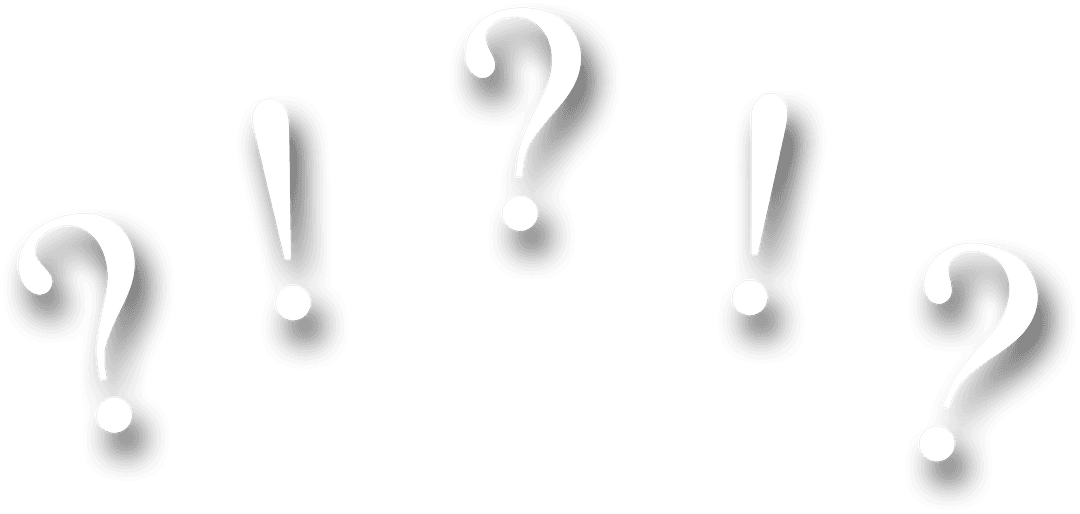 Exclamation and Question Marks on Transparent Background - Communication Icons