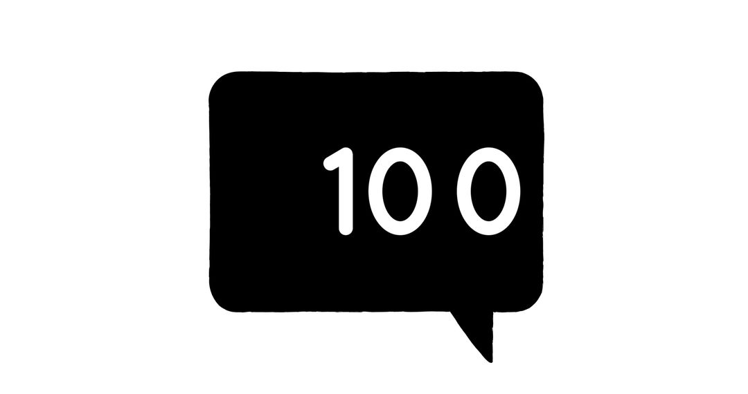 Social Media Notification Icon Featuring 100 Messages