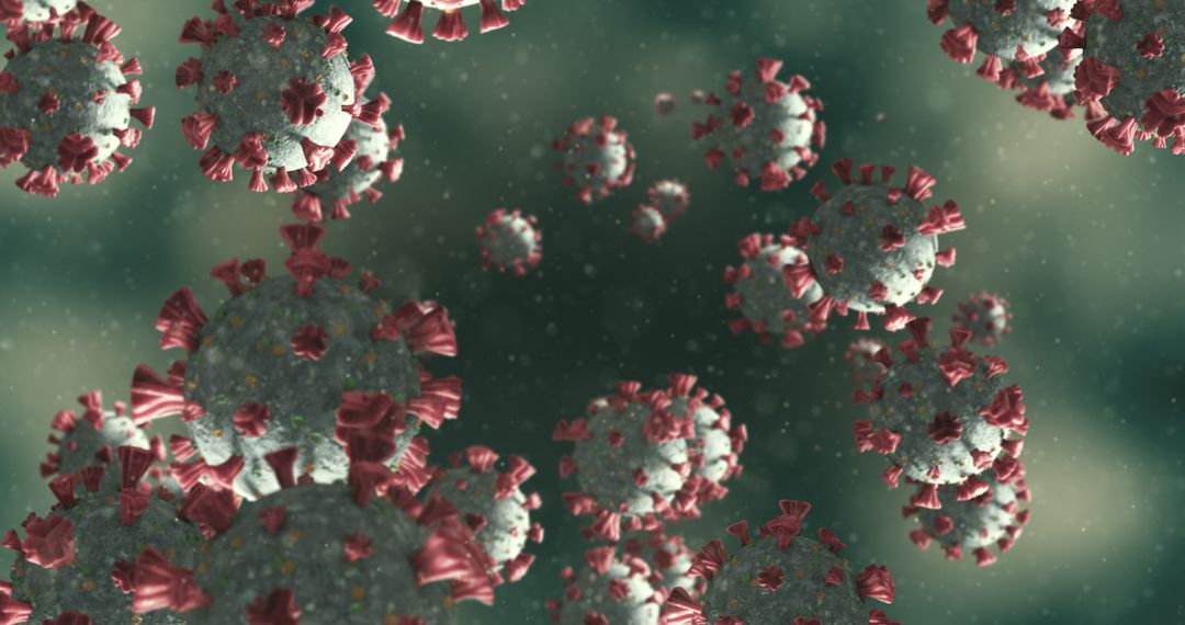 Floating Coronavirus Cells Conceptual Art Pandemic Theme