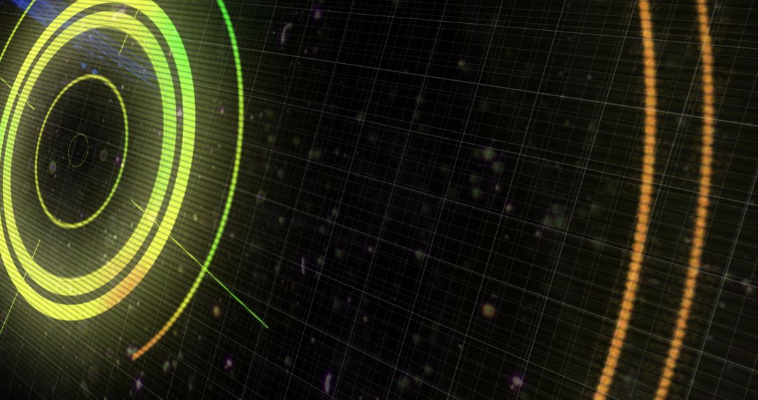 Futuristic Digital Scanner Interface with Radial Lights