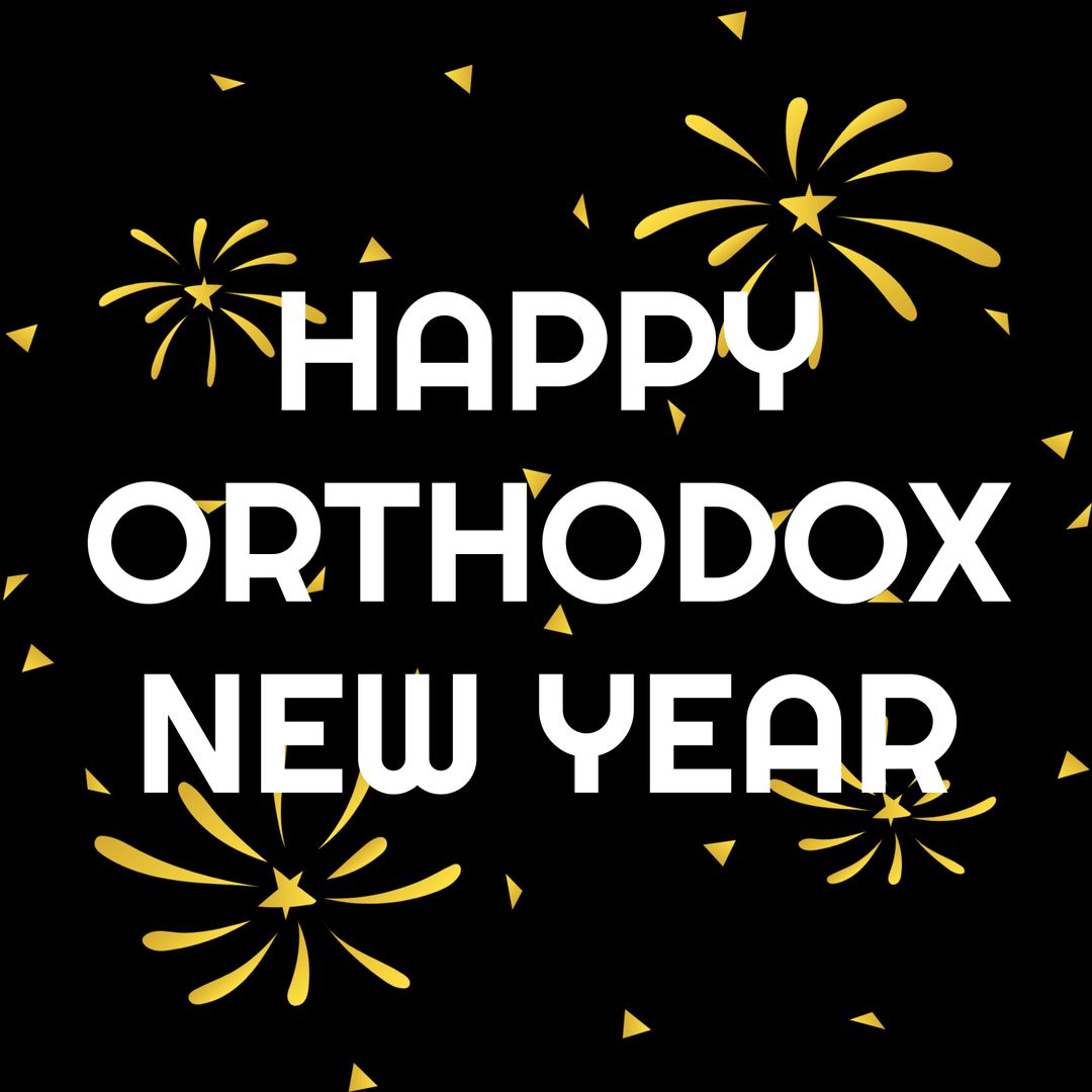 Orthodox New Year Celebration with Golden Fireworks