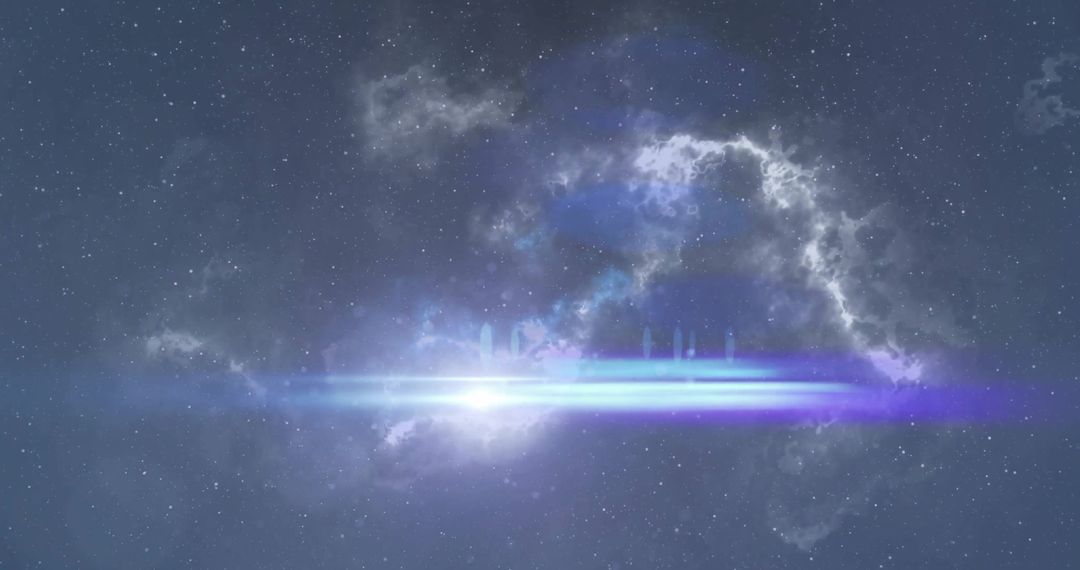 Ethereal Light Movement Across Cosmic Smoke Cloud Background