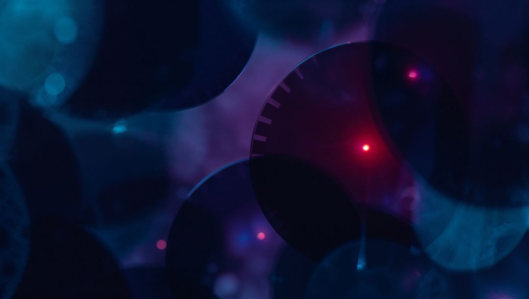 Futuristic Abstract Spheres with Laser Points in Dim Light