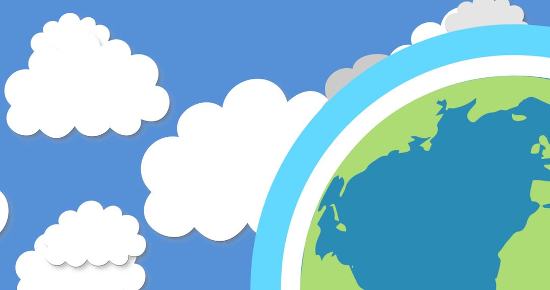 Globe and Clouds Illustration for Environmental Awareness