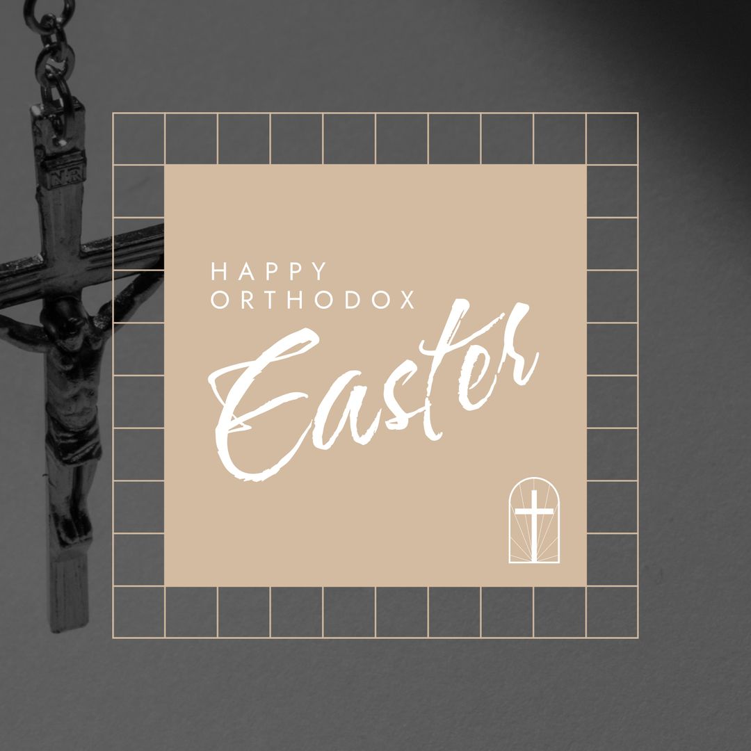 Orthodox Easter Greeting Card with Crucifix Design