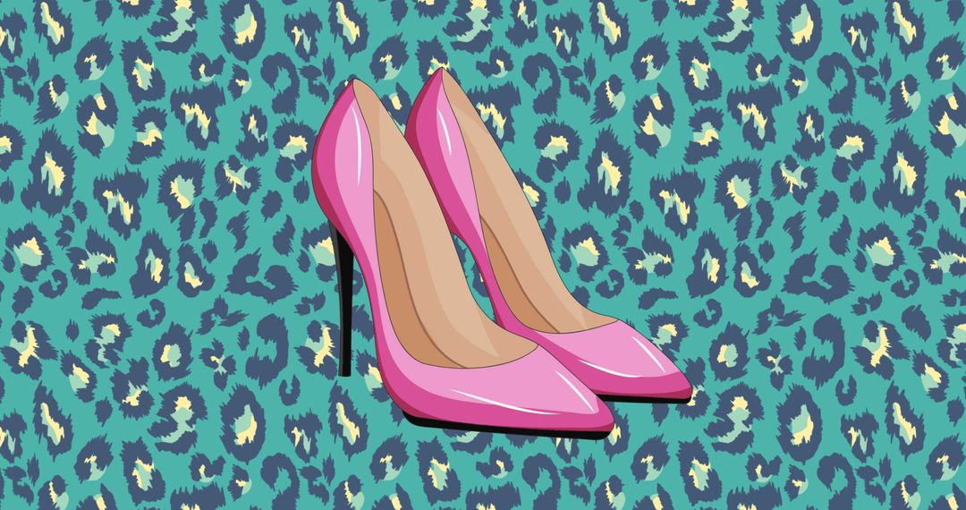 Bright Pink High Heels on Leopard Print Background - Free Images, Stock Photos and Pictures on Pikwizard.com