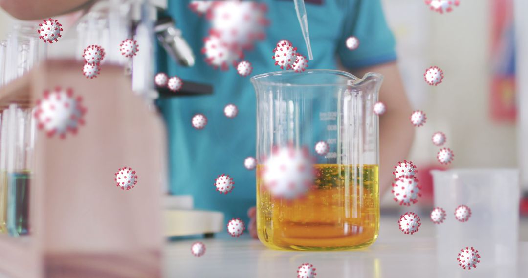 Student Conducting Science Experiment in Lab Study