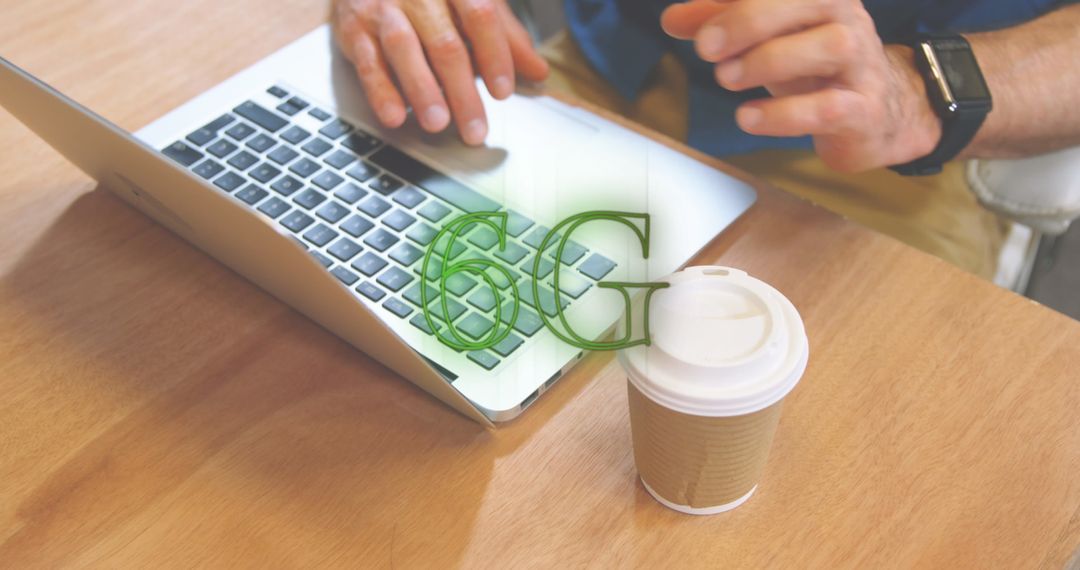 6G Technology and Remote Work Concept in Cafe Environment