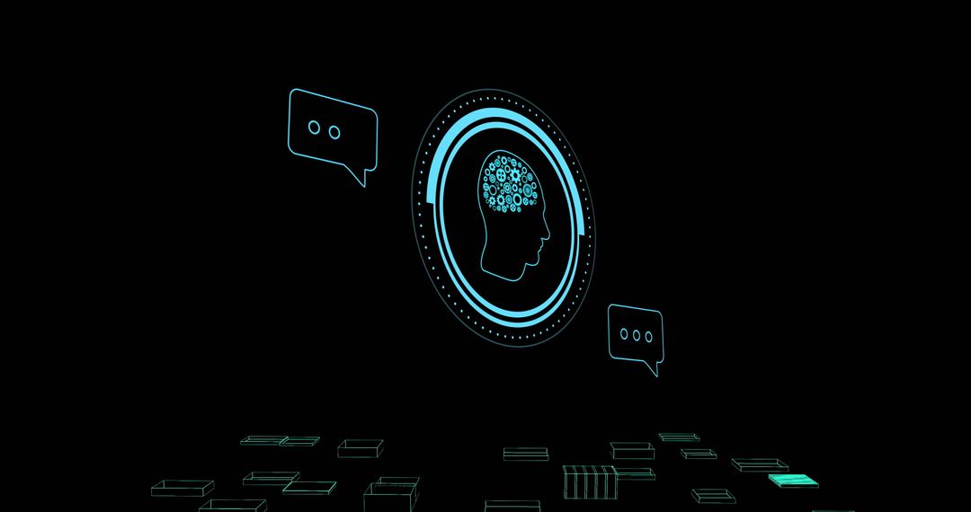 Futuristic Digital Brain and AI Communication Technology Concept