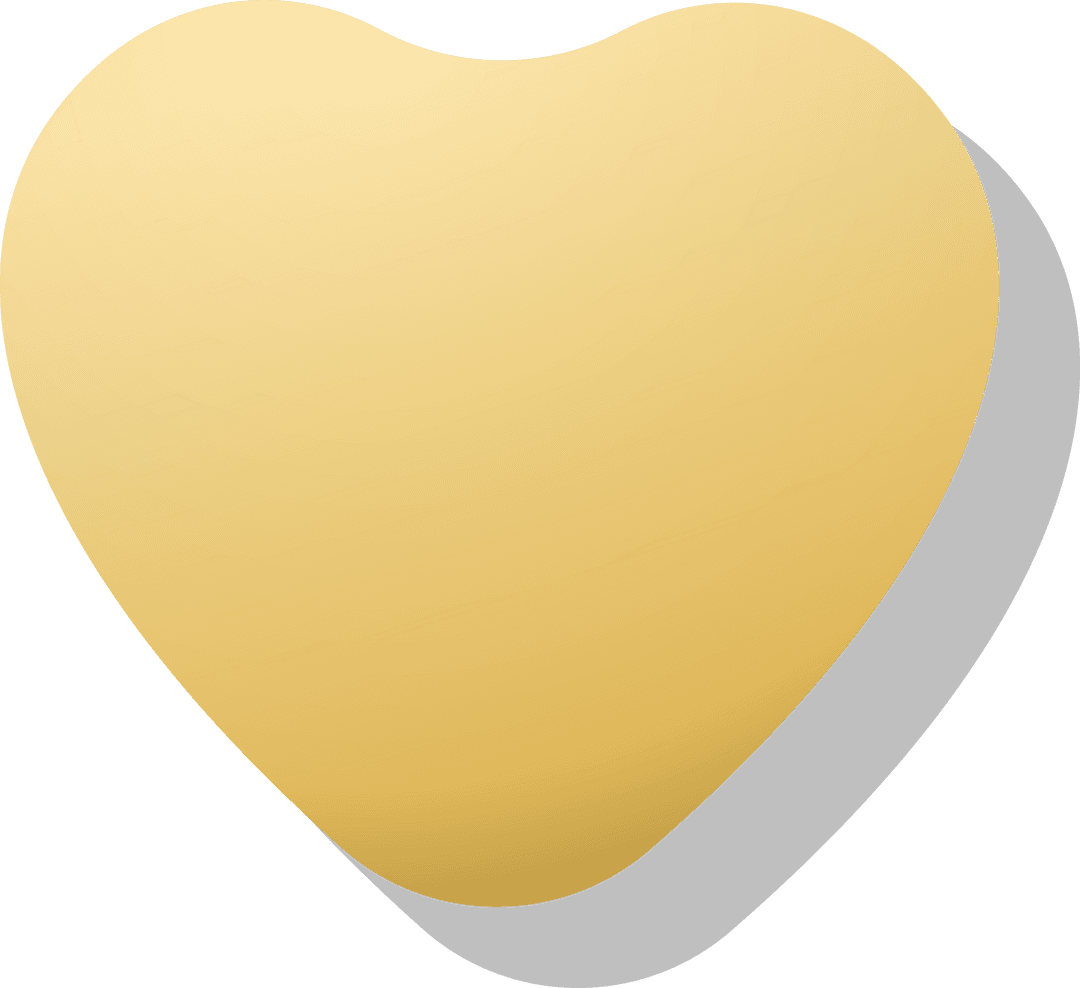 Transparent Yellow Heart-Like Droplet on Gradient Background