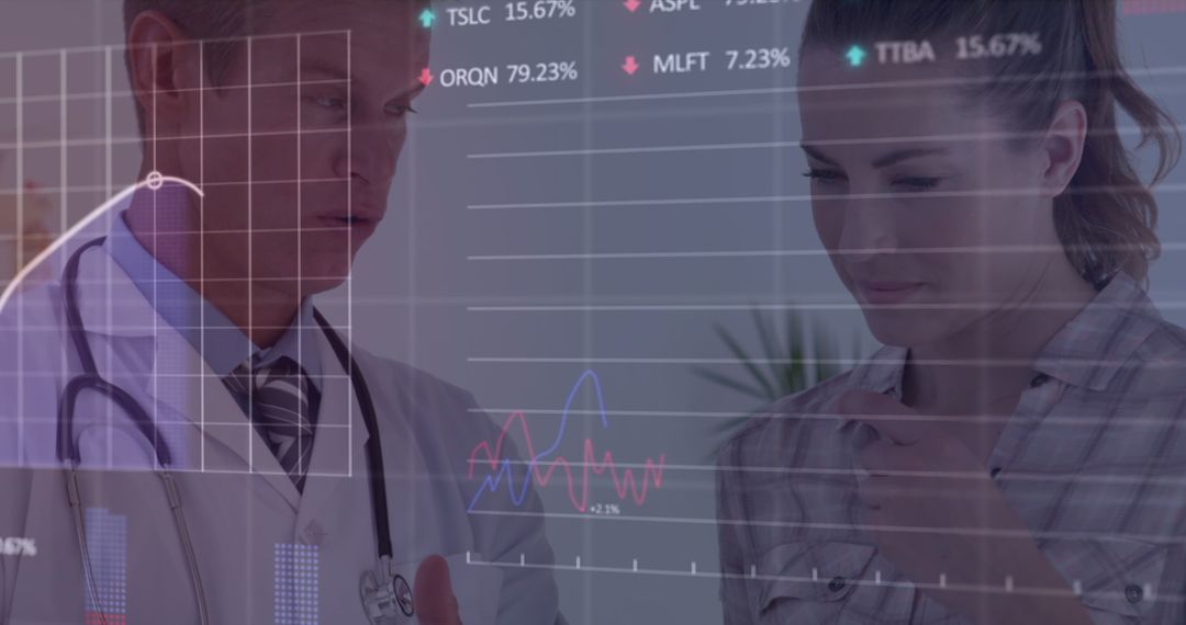 Healthcare Professionals Analyzing Financial Data Insights
