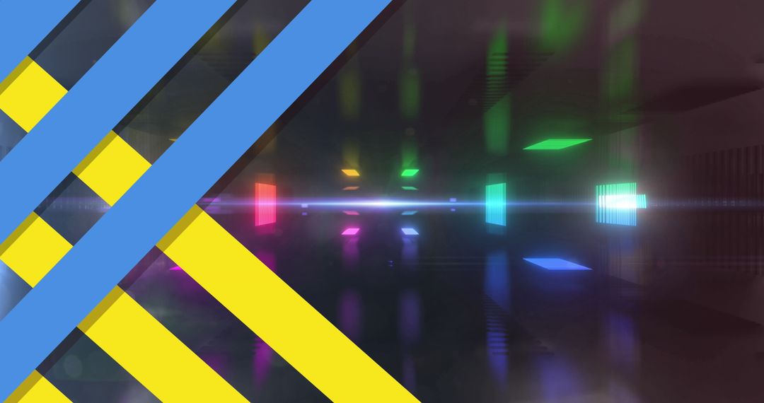 Colorful Neon Lights with Ukraine Flag Design Concept