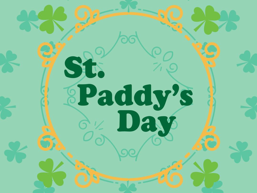 Colorful St. Paddy's Day Template with Shamrocks for Celebrations
