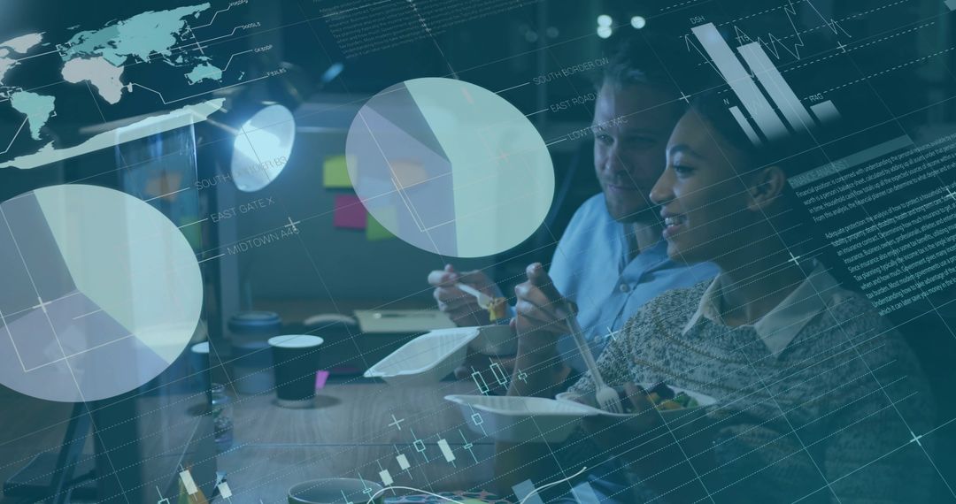 Diverse Business Professionals Analyzing Financial Data in Office