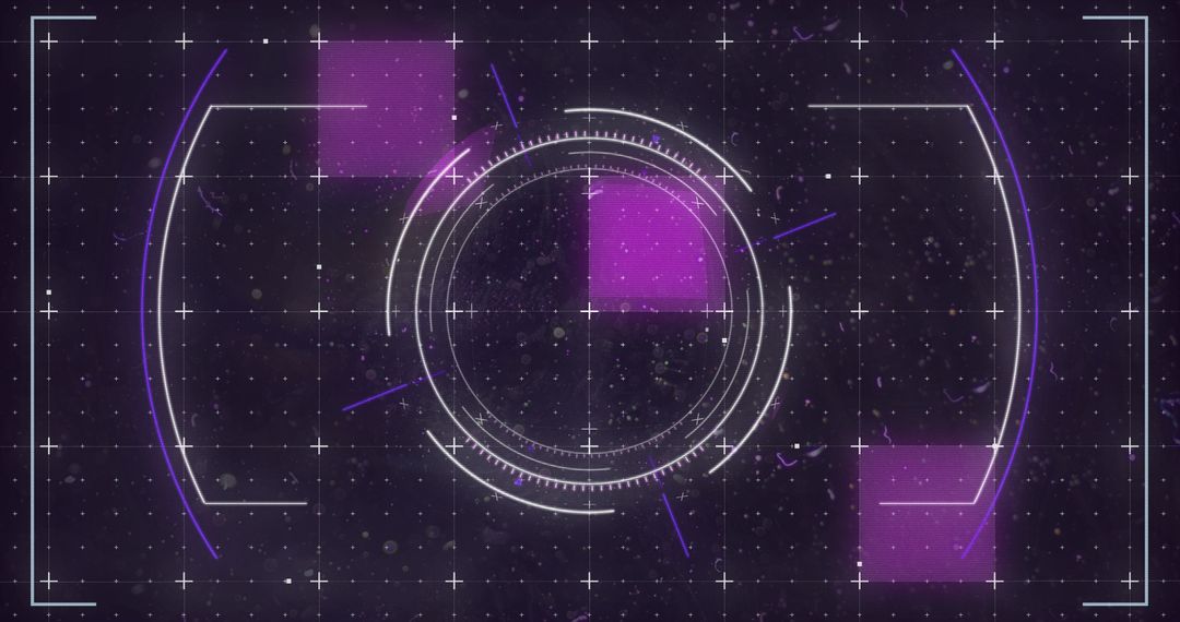 Futuristic Digital Interface with Glowing Purple Design Elements