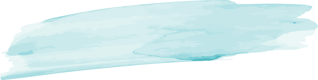 Light Blue Watercolor Brush Stroke on Transparent Background