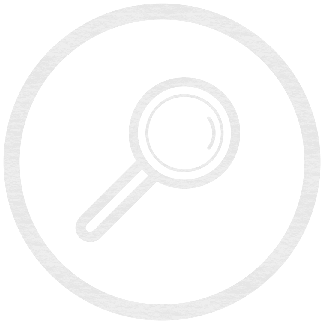 Transparent Magnifying Glass Icon Within Circle