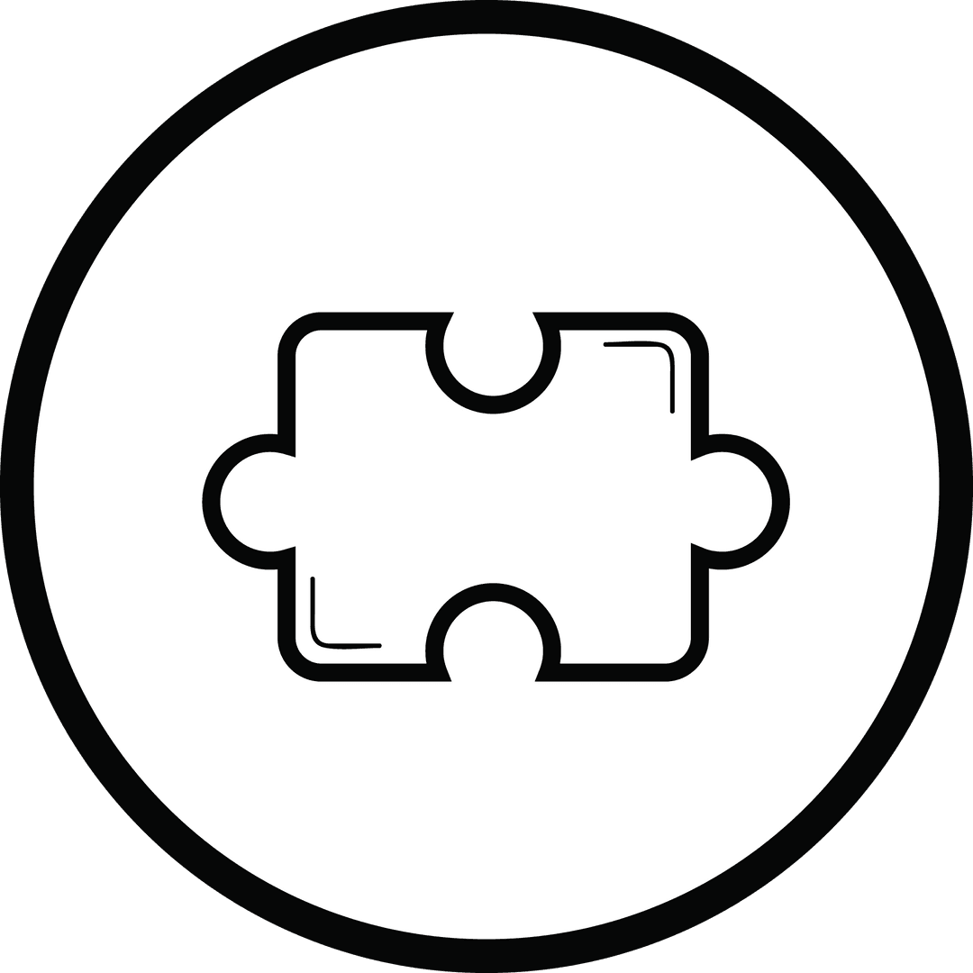Minimalist Puzzle Piece Icon on Transparent Background