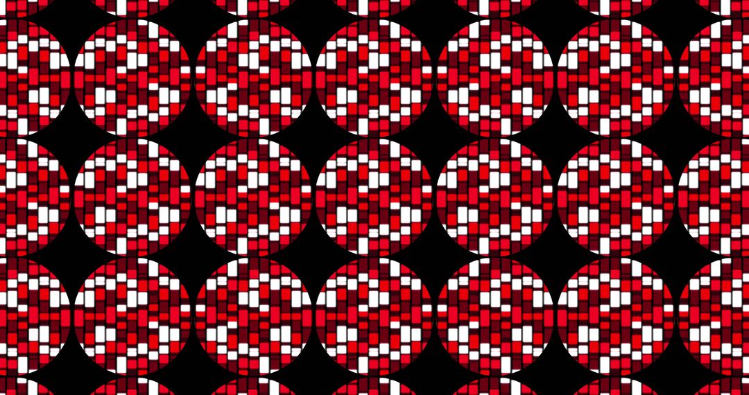 Abstract Geometric Pattern with Red Circles and Rectangles