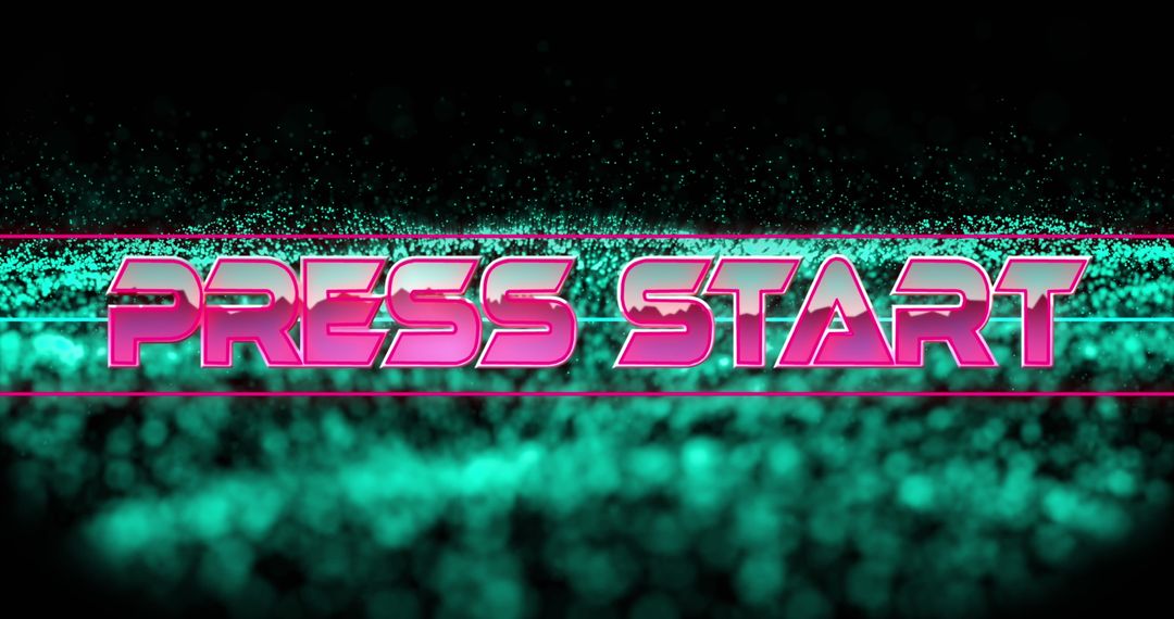 Retro Game Startup Screen with Neon Glow