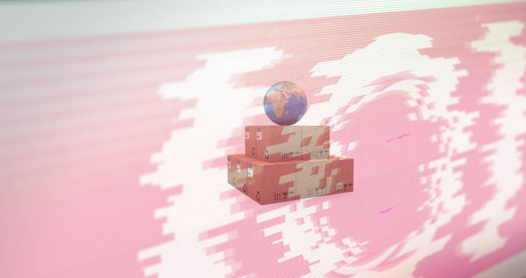 Global Shipping Concept with Abstract Background Elements